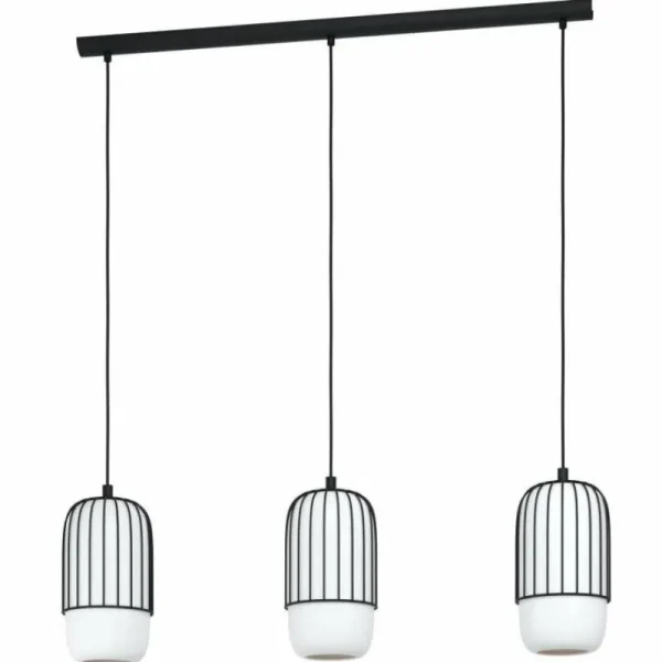 Luminaires Eglo Suspension Eglo-Leuchten MULEGES Noir, 3 lumières* Lampes En Verre