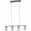 Luminaires Eglo Suspension Eglo-Leuchten ZOCABON Noir, 4 lumières* Lampes En Verre