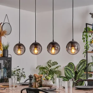 hofstein Suspension Evolene Noir, 4 lumières* Lampes Modernes