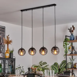 hofstein Suspension Evolene Noir, 4 lumières* Lampes Modernes