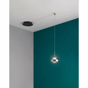 Luminaires Fabas Luce Suspension Fabas Luce Arabella LED Noir, 1 lumière* Lampes En Verre