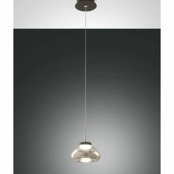 Luminaires Fabas Luce Suspension Fabas Luce Arabella LED Noir, 1 lumière* Lampes En Verre