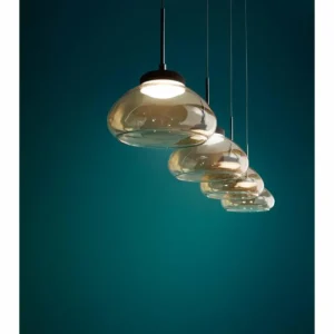 Luminaires Fabas Luce Suspension Fabas Luce Arabella LED Noir, 4 lumières* Lampes En Verre