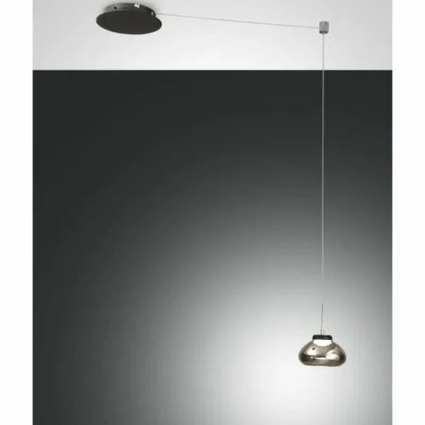 Luminaires Fabas Luce Suspension Fabas Luce Arabella LED Noir, 1 lumière* Lampes En Verre