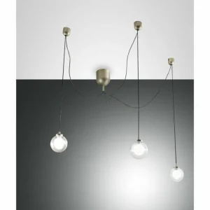 Luminaires Fabas Luce Suspension Fabas Luce Blog LED Or, Noir, 1 lumière* Lampes En Verre