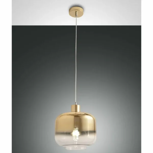 Luminaires Fabas Luce Suspension Fabas Luce Cathy Chrome, 1 lumière* Lampes En Verre