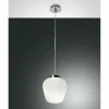 Luminaires Fabas Luce Suspension Fabas Luce Cora Chrome, 1 lumière* Lampes En Verre