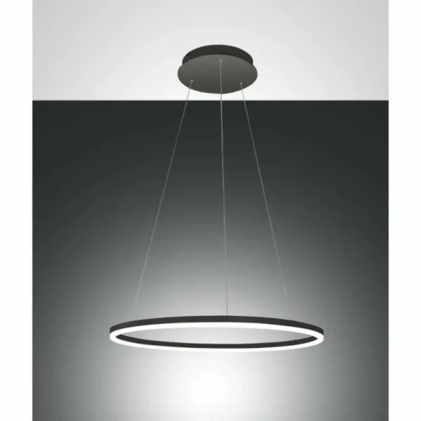 Luminaires Fabas Luce Suspension Fabas Luce Giotto LED Noir, 2 lumières* Lampes En Verre