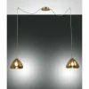 Luminaires Fabas Luce Suspension Fabas Luce Glow Laiton, 2 lumières* Lampes En Verre