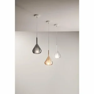 Luminaires Fabas Luce Suspension Fabas Luce Lila Bronze, 1 lumière* Lampes En Verre