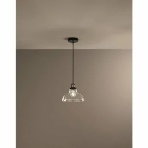 Luminaires Fabas Luce Suspension Fabas Luce Olos Noir, 1 lumière* Lampes En Verre