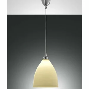 Luminaires Fabas Luce Suspension Fabas Luce PROVENZA Chrome, 1 lumière* Lampes En Verre