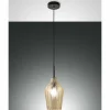 Luminaires Fabas Luce Suspension Fabas Luce Stintino Noir, 1 lumière* Lampes En Verre