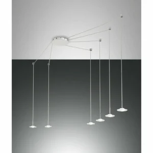 Luminaires Fabas Luce Suspension Fabas Luce Susanna LED Blanc, 6 lumières* Lampes En Verre