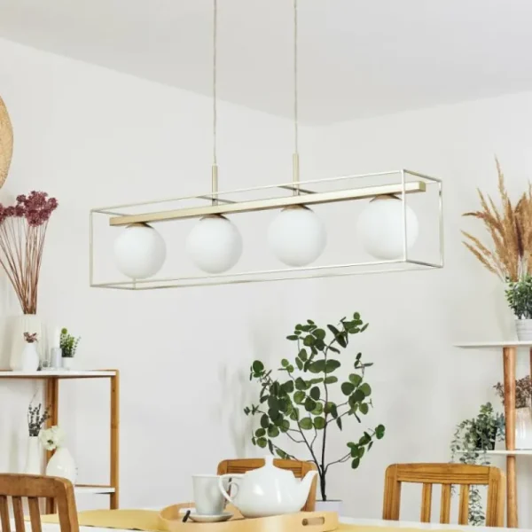hofstein Suspension Finnseter Champagne, 4 lumières* Lampes En Verre