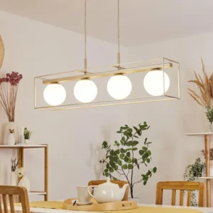 hofstein Suspension Finnseter Champagne, 4 lumières* Lampes En Verre