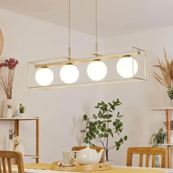 hofstein Suspension Finnseter Champagne, 4 lumières* Lampes En Verre