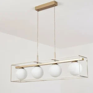 hofstein Suspension Finnseter Champagne, 4 lumières* Lampes En Verre