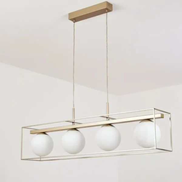 hofstein Suspension Finnseter Champagne, 4 lumières* Lampes En Verre