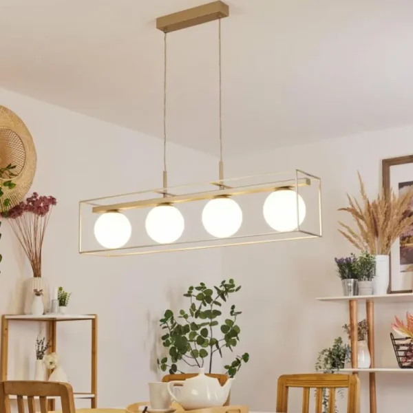 hofstein Suspension Finnseter Champagne, 4 lumières* Lampes En Verre