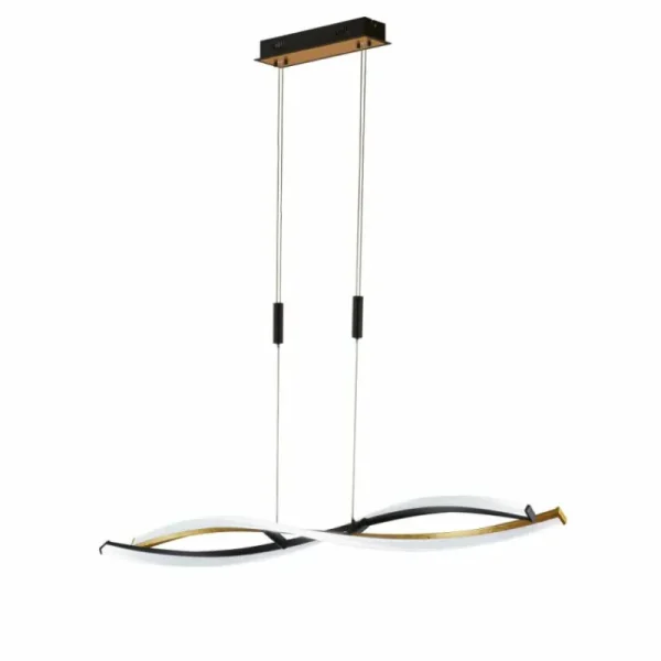 Luminaires Fischer & Honsel Suspension Fischer & Honsel Torcido LED Noir, 1 lumière, Télécommandes* Lampes En Verre