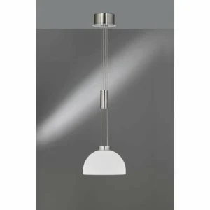 Luminaires Fischer & Honsel Suspension Fischer & Honsel Avignon LED Nickel brillant, 1 lumière* Lampes En Verre