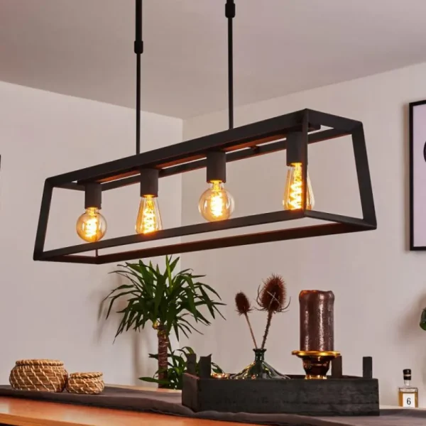 hofstein Suspension Foss Noir, 4 lumières* Lampes Modernes