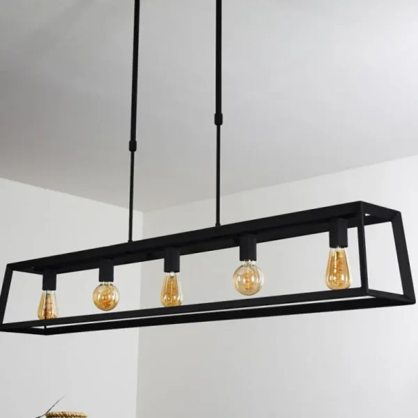 hofstein Suspension Foss Noir, 5 lumières* Lampes Modernes