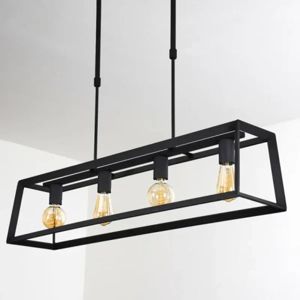 hofstein Suspension Foss Noir, 4 lumières* Lampes Modernes