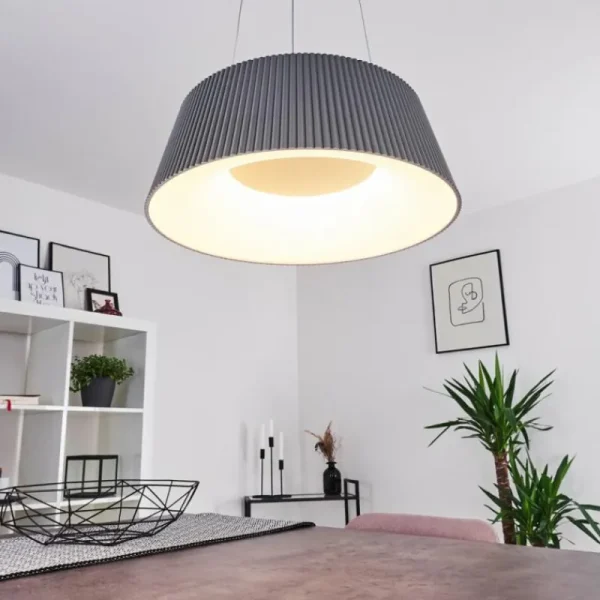 hofstein Suspension Fremont LED Gris, 1 lumière, Télécommandes* Lampes Modernes