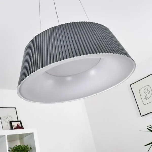 hofstein Suspension Fremont LED Gris, 1 lumière, Télécommandes* Lampes Modernes