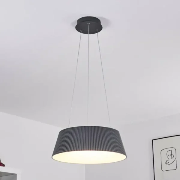 hofstein Suspension Fremont LED Gris, 1 lumière, Télécommandes* Lampes Modernes