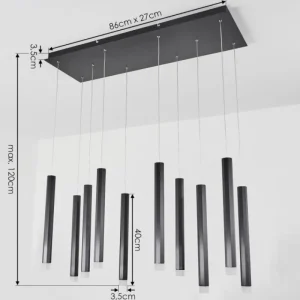 hofstein Suspension Freshwater LED Noir, 10 lumières* Lampes Modernes