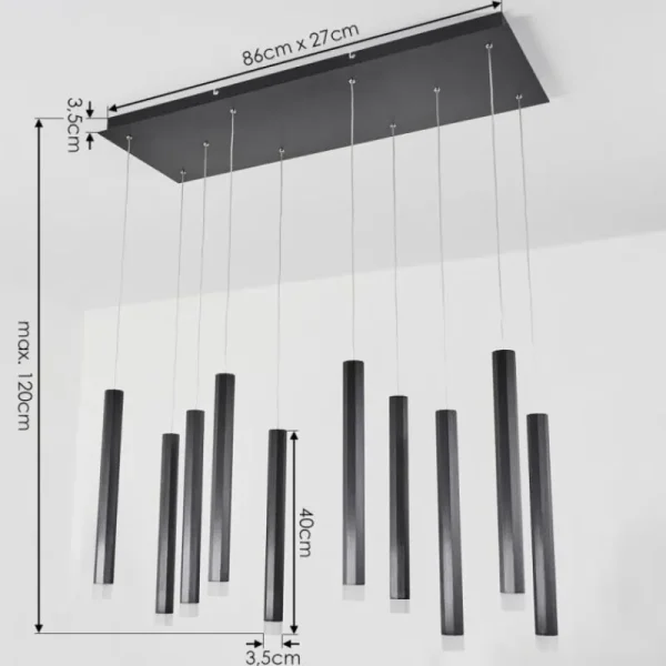 hofstein Suspension Freshwater LED Noir, 10 lumières* Lampes Modernes