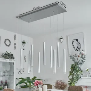 hofstein Suspension Freshwater LED Aluminium, 10 lumières* Lampes Modernes