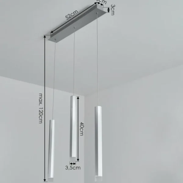 hofstein Suspension Freshwater LED Aluminium, 3 lumières* Lampes Modernes