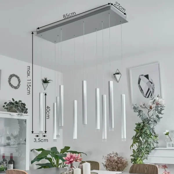 hofstein Suspension Freshwater LED Aluminium, 10 lumières* Lampes Modernes