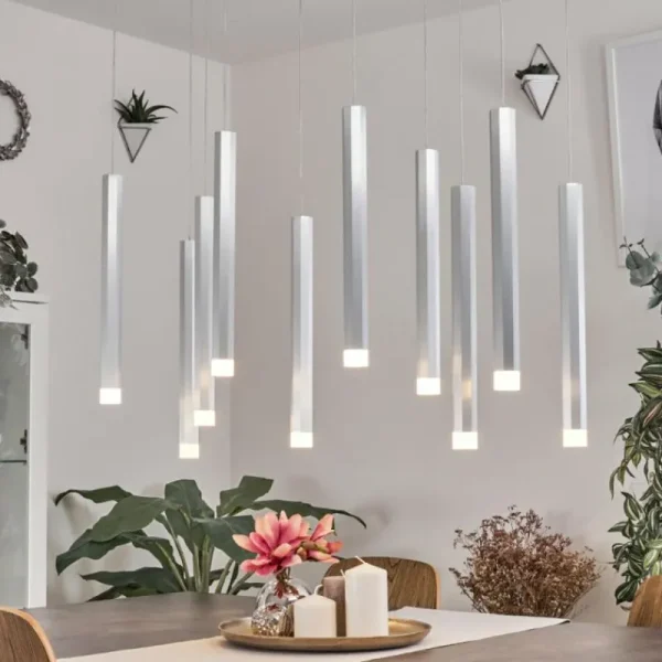 hofstein Suspension Freshwater LED Aluminium, 10 lumières* Lampes Modernes