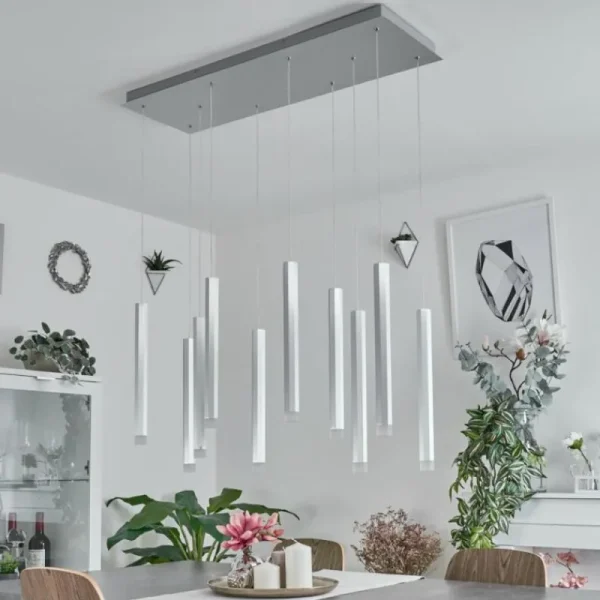hofstein Suspension Freshwater LED Aluminium, 10 lumières* Lampes Modernes