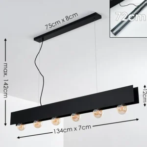hofstein Suspension Fria Noir, 6 lumières* Lampes Modernes