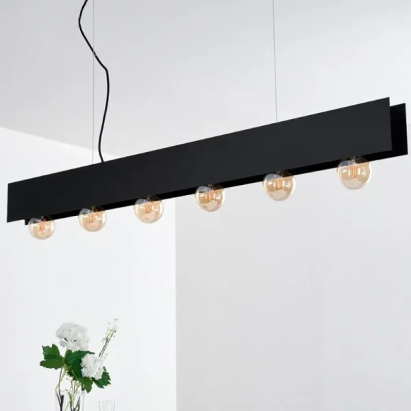 hofstein Suspension Fria Noir, 6 lumières* Lampes Modernes