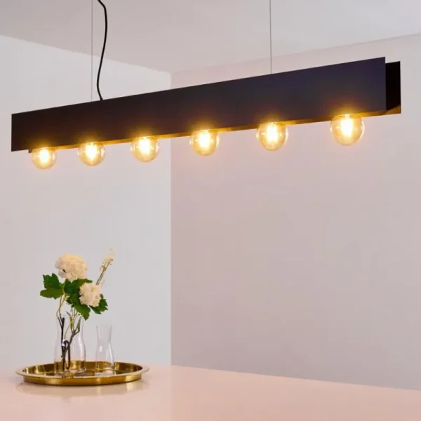 hofstein Suspension Fria Noir, 6 lumières* Lampes Modernes