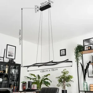 hofstein Suspension Fuliola LED Noir, 1 lumière* Lampes Modernes