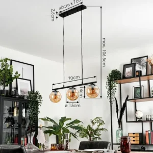 hofstein Suspension Gastor Ambre, 3 lumières* Lampes En Verre