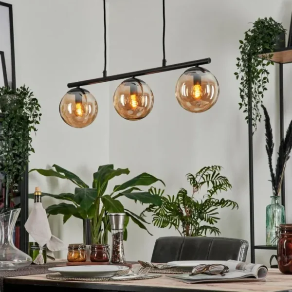 hofstein Suspension Gastor Ambre, 3 lumières* Lampes En Verre