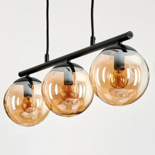 hofstein Suspension Gastor Ambre, 3 lumières* Lampes En Verre