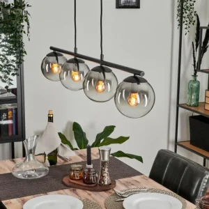 hofstein Suspension Gastor Clair, Fumé, 4 lumières* Lampes Modernes