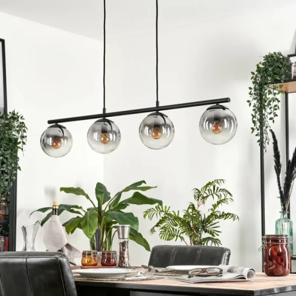 hofstein Suspension Gastor Clair, Fumé, 4 lumières* Lampes Modernes