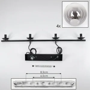 hofstein Suspension Gastor Clair, Fumé, 4 lumières* Lampes Modernes