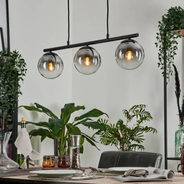 hofstein Suspension Gastor Clair, Fumé, 3 lumières* Lampes Modernes